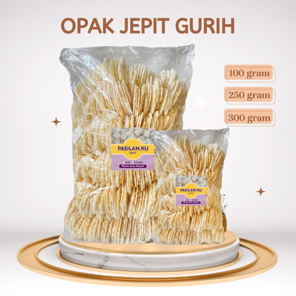 

NEW Opak Jepit Gurih Camilan Gapit Renyah 100 gram - 500 gram