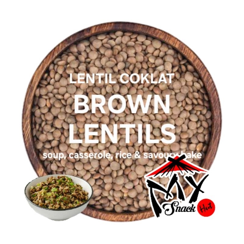 

LENTIL COKLAT 1KG ORGANIC WHOLE BROWN LENTILS KACANG COKELAT UTUH SABUT MASOOR DAL ORGANIK IMPORT