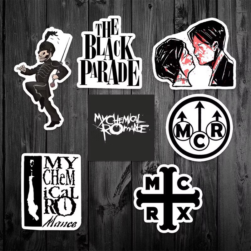 

sticker mcr my chemical romance band stiker bahan graftac untuk laptop helm gitar tumblr dll