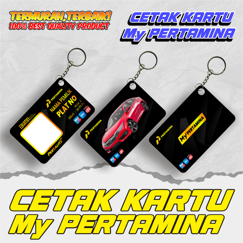 

Cetak Kartu My Pertamina Custom Bahan PVC Pakai Ganci / Pakai Foto Suka Suka / Gambar Mobil