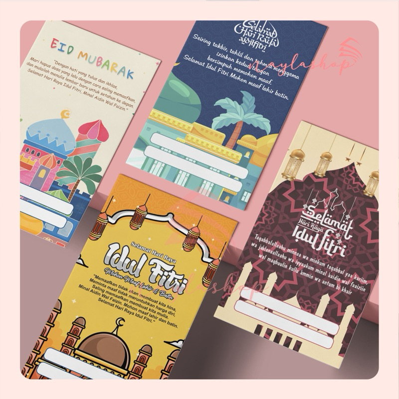 KARTU UCAPAN IDUL FITRI isi( 50pcs)- TAG IDUL FITRI - IDUL FITRI TAG - IDUL FITRI HAMPERS GREETING C