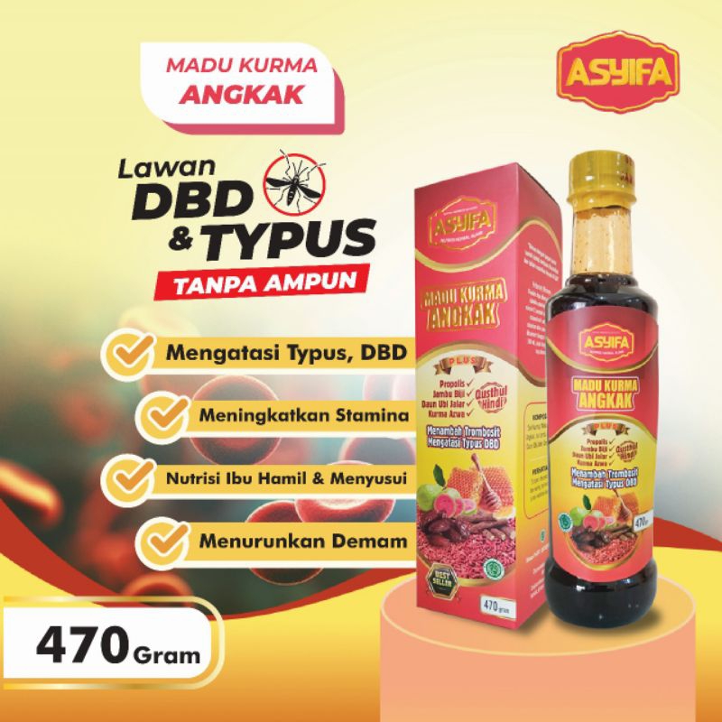 

Madu kurma angkak asyifa untuk menaikan trombosit, mengatasi DBD Dan TIPES