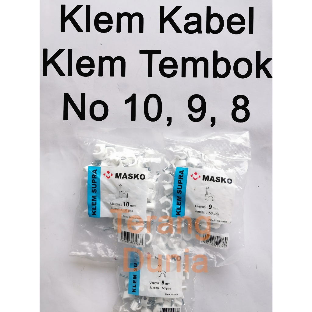 Klem Kabel 10mm Klem Kabel 9mm Klem Kabel 8mm