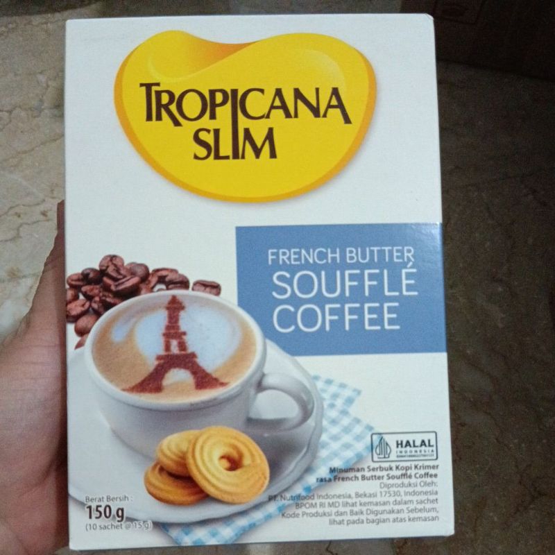 

KOPI FRENCH BUTTER SOUFFLE COFFE TROPICANA SLIM 150 GRAM ( 10 Sachet @15 gram )