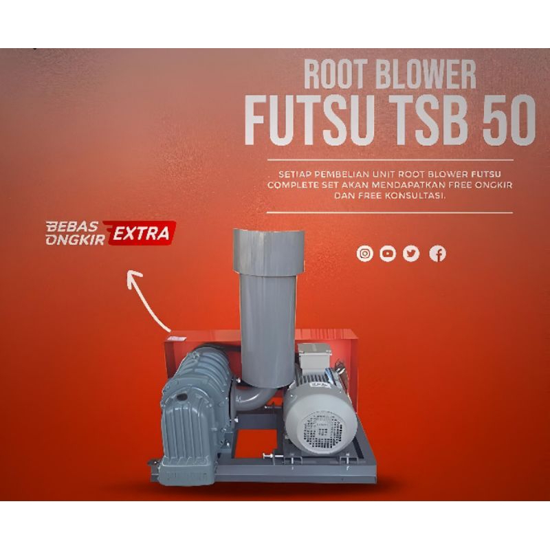 Root Blower FUTSU TSB 50 5,5Hp Untuk Aerasi IPAL STP Tambak Longtech