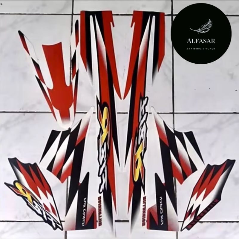 STICKER Striping YAMAHA FIZ R Milenium Tahun 2000 Merah Putih
