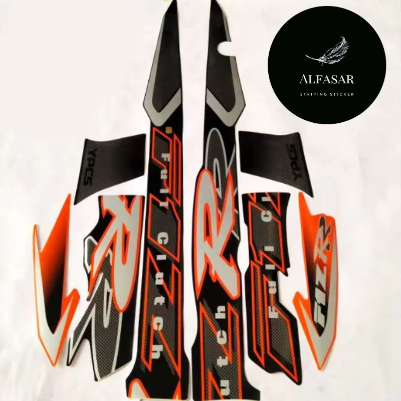 STICKER Striping YAMAHA FIZ R Tahun 2002 Orange Abu