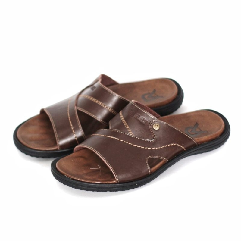 Sandal Kulit Pria Original 100% Sandal Slop Selop Pria Casual