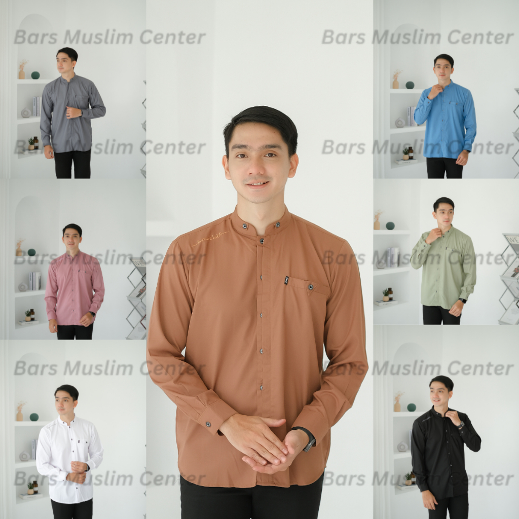 BARS MUSLIM Baju Koko Kurta Pria Dewasa Terbaru Motif Al Syam Rabbani Series Lengan Penjang Bahan Ka