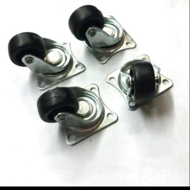 Roda Nylon Koper hidup ukuran 1,25 inch roda troli trolley caster 1set (4PCS)
