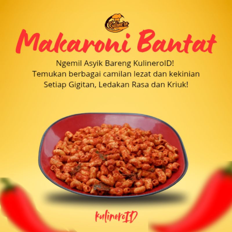 

MAKARONI BANTAT 500G/MAKARONI KULINEROID/MAKANAN RINGAN