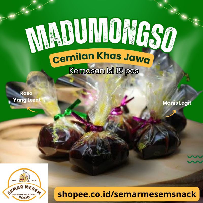 

15 pcs / Madumongso Cemilan Khas Jawa / Manis Legit / Awet