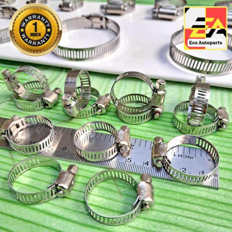 klem selang stainless ukuran 7/8" diameter 16mm-25mm aplikasi untuk selang LPG, selang bypass, kran 
