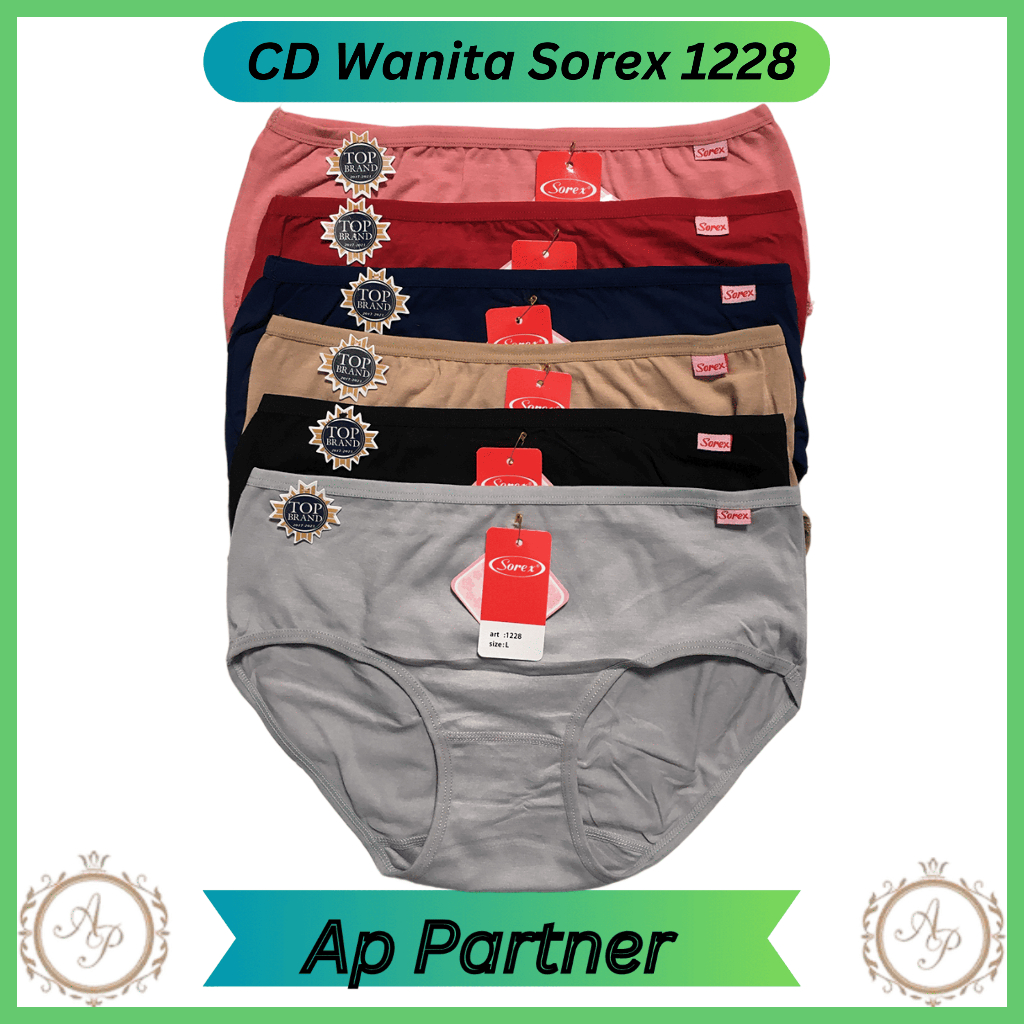 3 Pcs Celana Dalam Wanita Sorex Art 1228 Bahan Katun Nyaman | CD Cewek Dewasa Premium Berkualitas