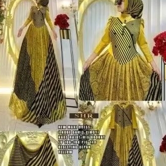 SHR Original Maxi dress kaos rajut mix brokat