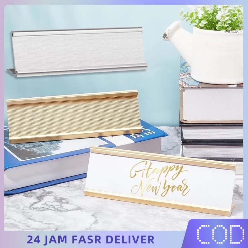 6*18cm Aluminium Name Plate Holder Papan Nama Meja Desk Holder Kartu Nama Meja Aluminium
