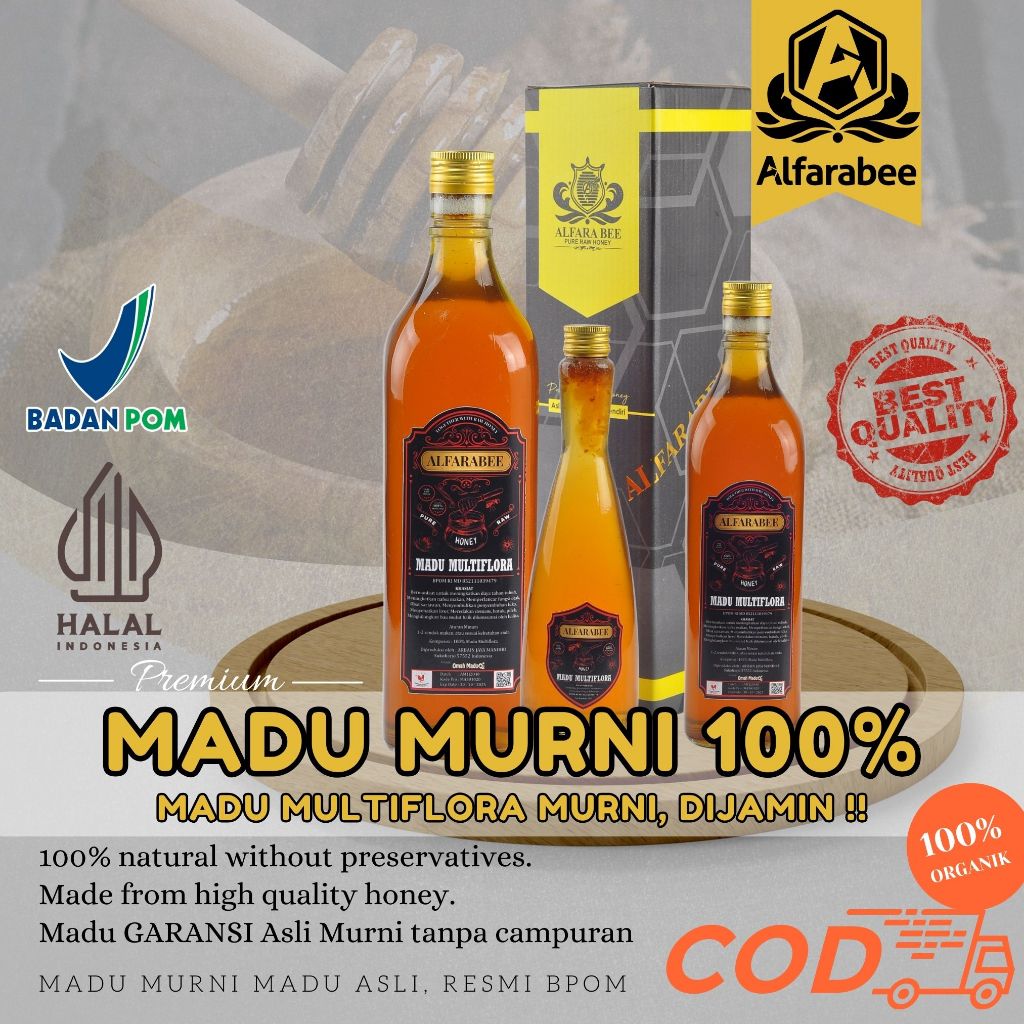 

Madu Alfarabee Multiflora murni 100persen dari nectar bunga tanpa campuran dijamin asli tidak kecewa