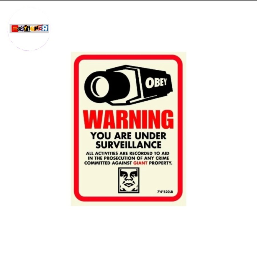 

sticker cctv you are under surveilance graphic stiker 0bey giant