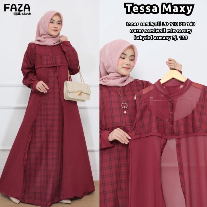 gamis wanita Tessa Maxy ,gamis muslim rompi