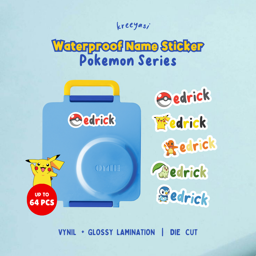 

POKEMON Stiker Nama Waterproof - Kreeyasi x Stikoo