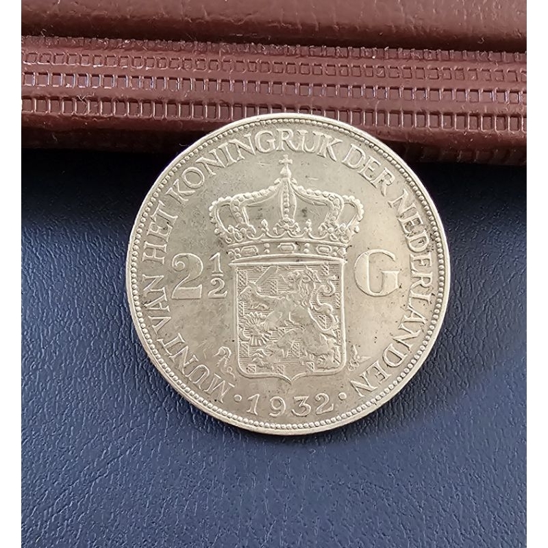 Koin Kuno 2,5 gulden Wilhelmina tahun 1932