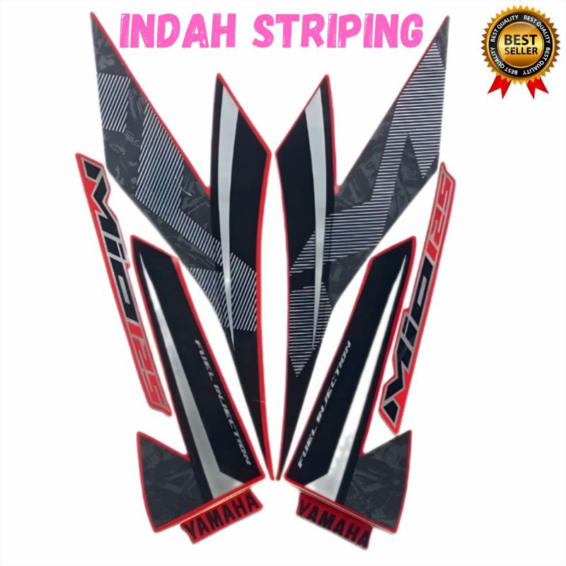 STIKER STRIPING LIS MOTOR MIO M3 TAHUN 2018 WARNA MERAH