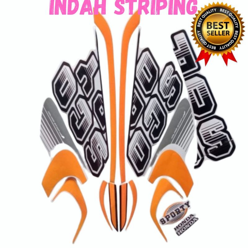 STIKER STRIPING LIS MOTOR SCOOPY SPORTY TAHUN 2017 WARNA OREN