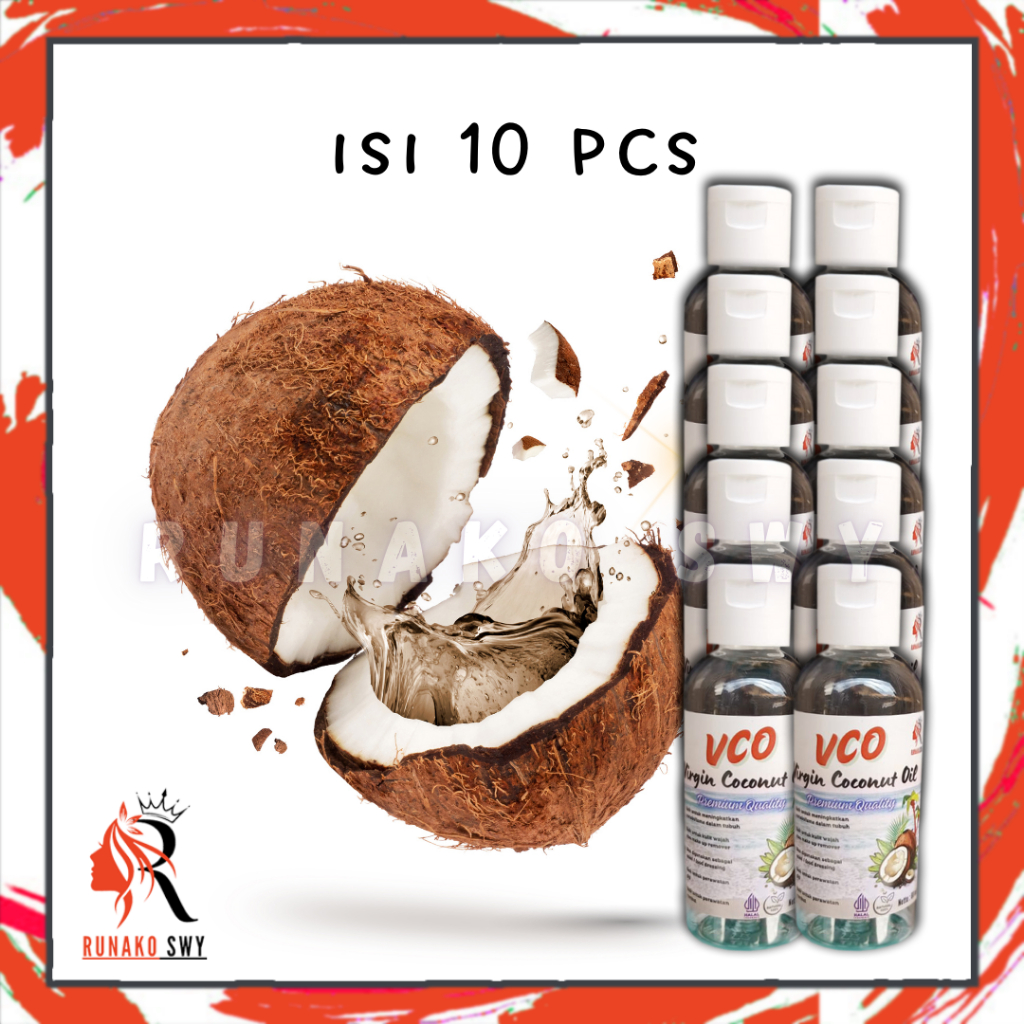 

Minyak Kelapa VCO Murni 100 % Alami 60 ml Isi 10 Pcs