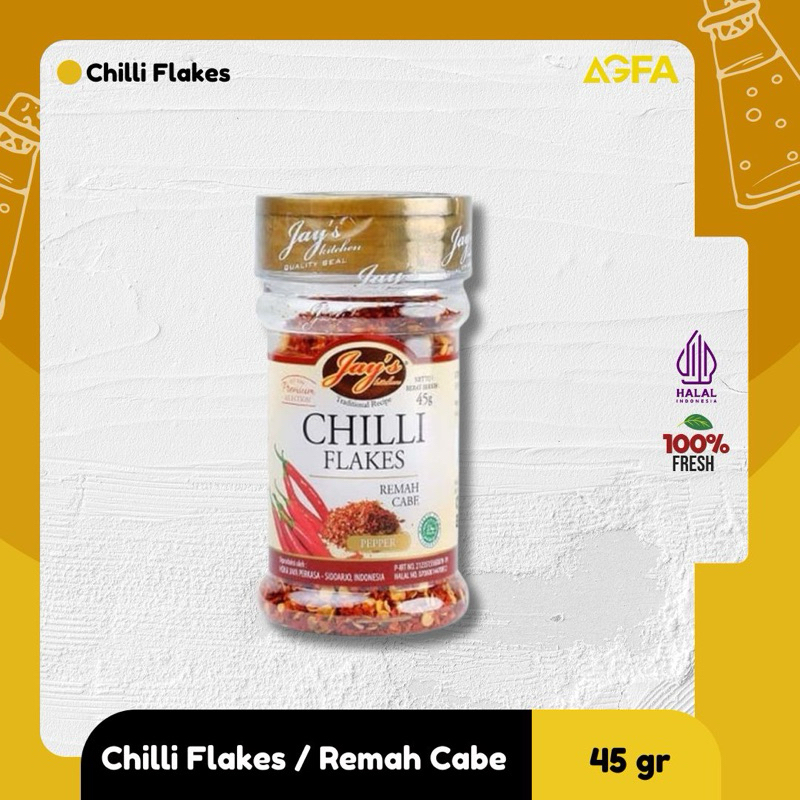 

Jays Chilli Flakes Remah Cabe 45 gr