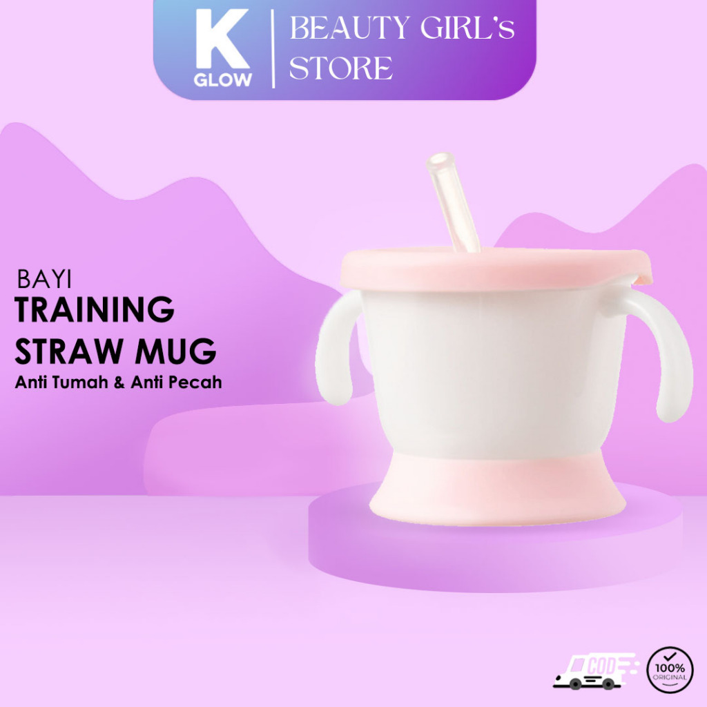 Training Cup Baby Straw Mug Gelas Cangkir Bayi Sedotan Anti Tumpah Anti Pecah BB041