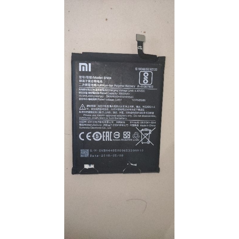 baterai original copotan bn44 redmi 5 plus