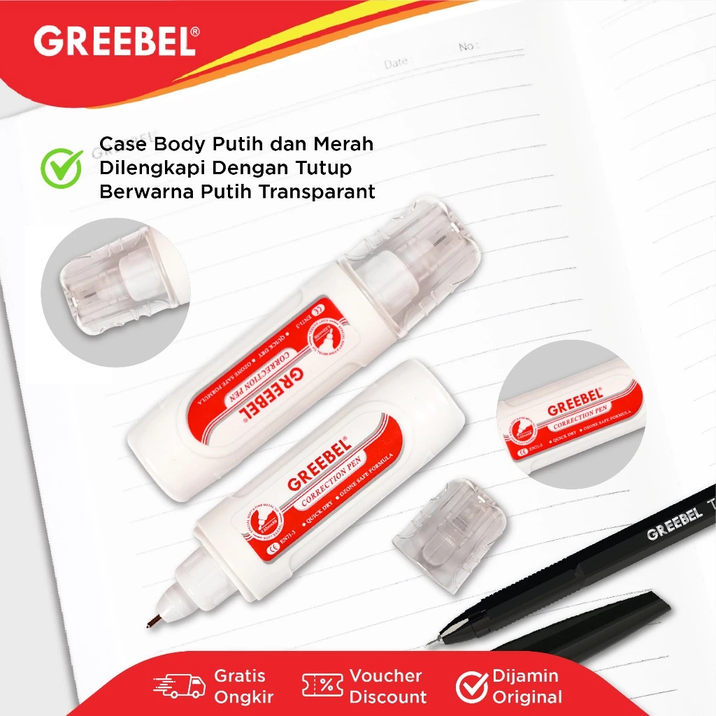 

Correction Pen Greebel Tip Ex / Tipe X Cair Greebel GBC 120701