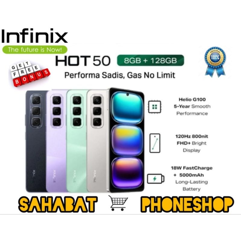 INFINIX HOT 50 RAM 8/128 GB GARANSI RESMI