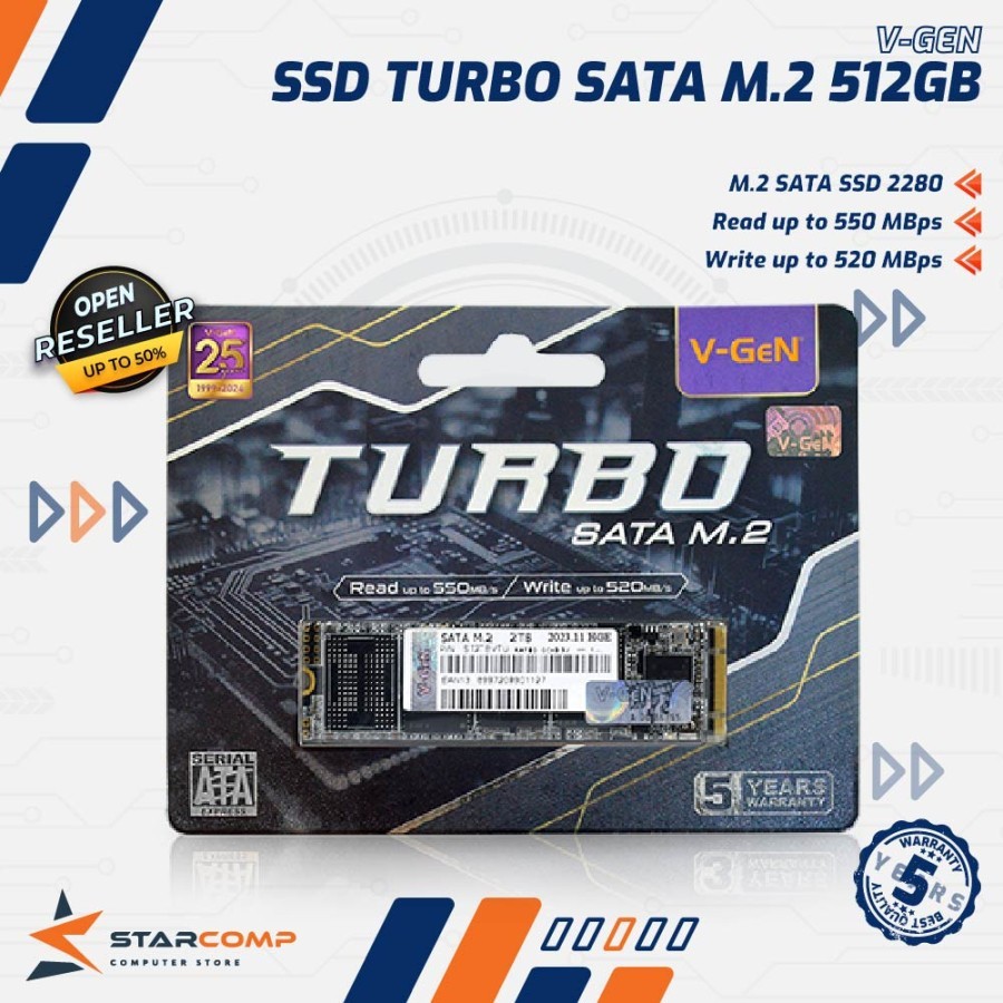 SSD V-GEN Turbo 512GB M.2 SATA