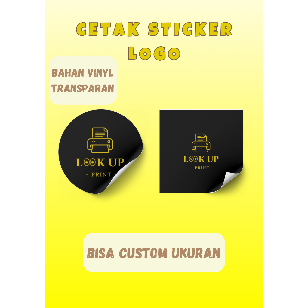 

Cetak Sticker Vinyl Transparan Label Kemasan / Cetak Sticker Logo Vinyl Transparan / Cetak Sticker Transparan