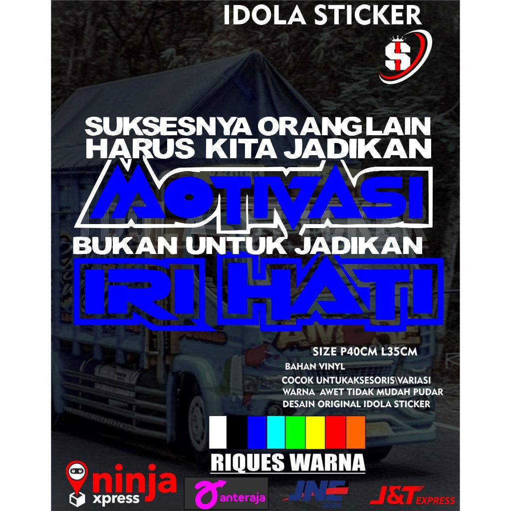 STIKER MOBIL STIKER KACA SAMPING TRUK,PICK UP DLL STIKER KATA KATA MOTIVASI