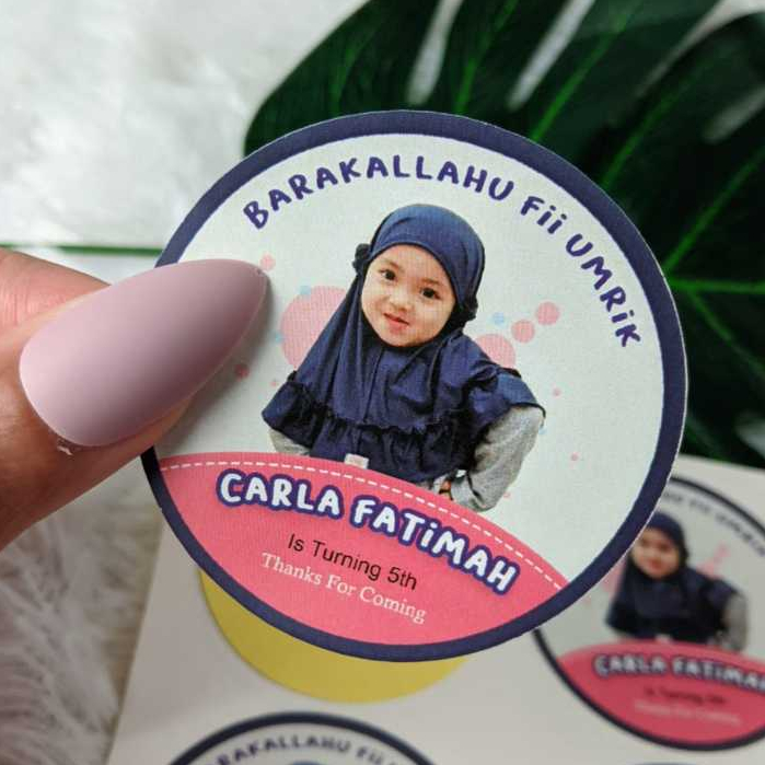 

5-8 Threemind Sticker Ulang Tahun Anak Bulat Stiker Chromo Ultah Free Desain Template Happy Birthday