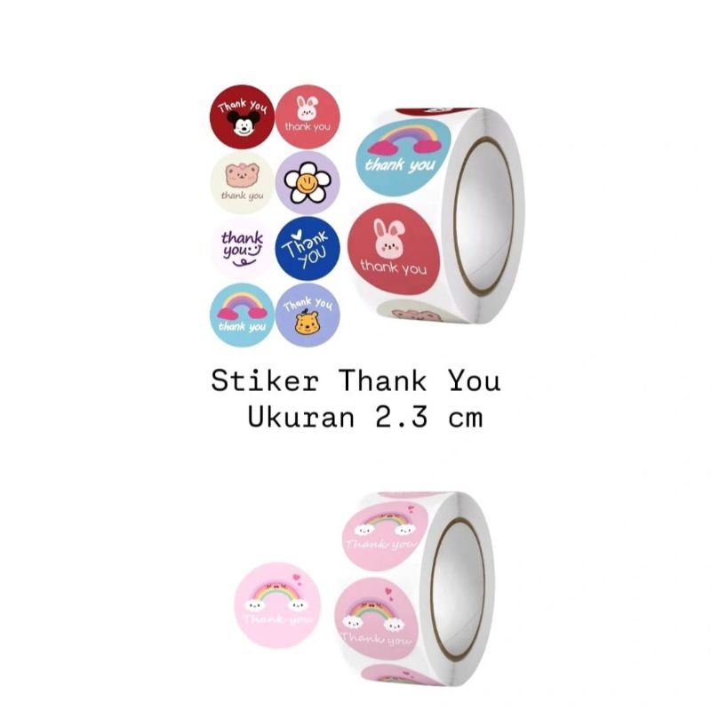 

PROMO ROLL UKURAN 2.3 CM STIKER THANK YOU / STIKER TERIMAKASIH / STIKER KUE / STIKER THANKYOU