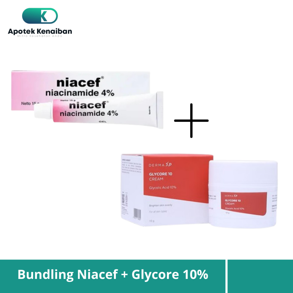 Bundling Niacef 4% + Glycore 10% / Kulit Cerah & Bebas Jerawat