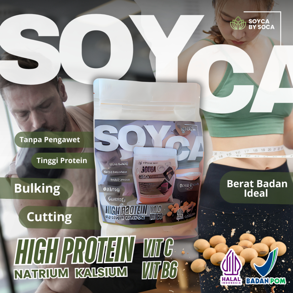 

Susu Bubuk Soyca Whey Protein Bubuk Kedelai Sangrai Murni 1000 Gram -Minuman Protein Susu Kacang Kedelai Alami Peningkat Masa Otot-Minuman Diet Full Serat Organik-Penambah Berat Badan -Suplemen Otot 500Gram