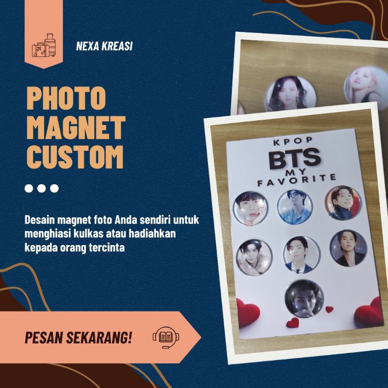 PHOTO MAGNET CUSTOM / CUSTOM GLASS DOME FRIDGE MAGNETS