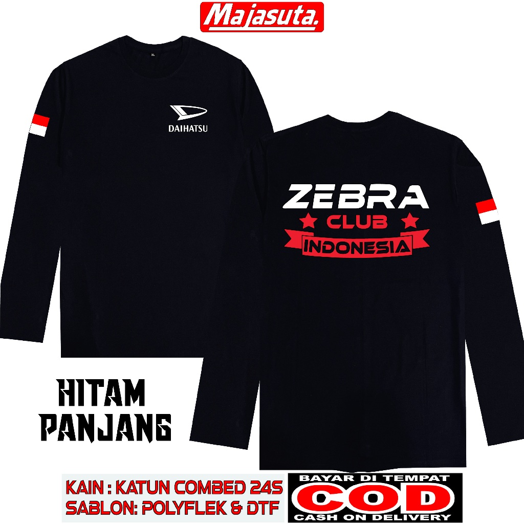 BAJU KAOS DAIHATSU ZEBRA CLUB KATUN COMBED 24S TEBAL//BISA COD// KAOS KOMUNITAS//KAOS CLUB//KAOS MOB