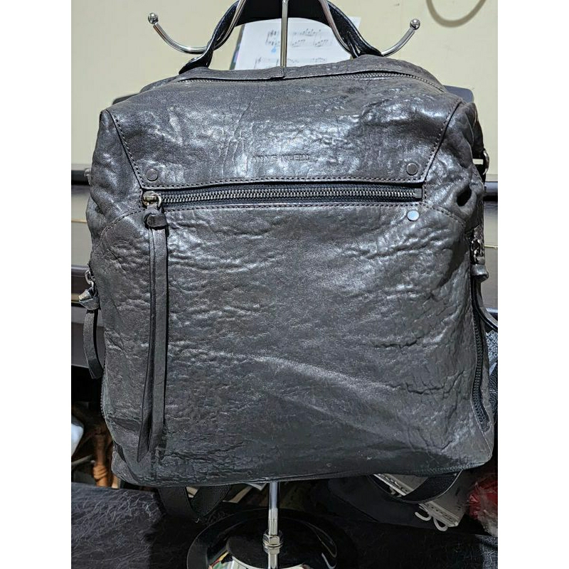 PL full leather backpack AK Singa Grey color. Ransel kulas kulit gajah AK singa.