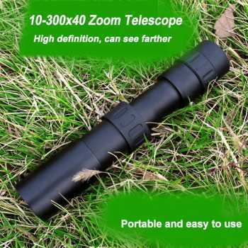 Teropong Telescope Monocular Optical  Zoom Telescope 10-300x40 - FBA44 - Black