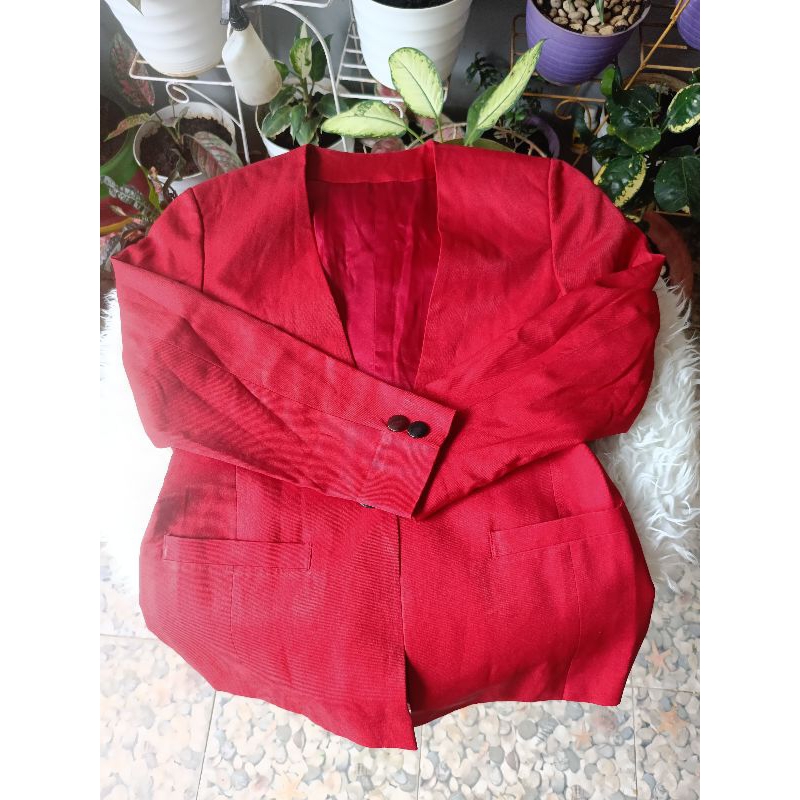 Blazer Elegan Wanita Merah Preloved