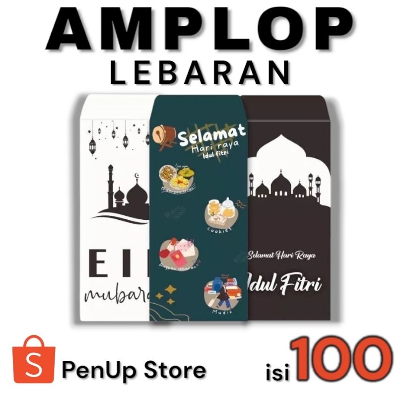 

isi 100 Angpau Lebaran panjang unik Amplop besar IdulFitri Angpau uang thr