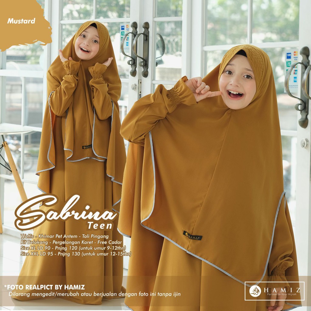 Official Pakaian Muslim Anak Set Gamis Cadar Anak Umur 5 / 15 Tahun Baju Muslim Anak Perempuan 5