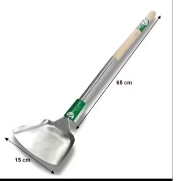 SODET STAINLESS JUMBO ORIGINAL KOMODO GAGANG KAYU 65cm / spatula sodet jumbo kuali besar gagang kayu