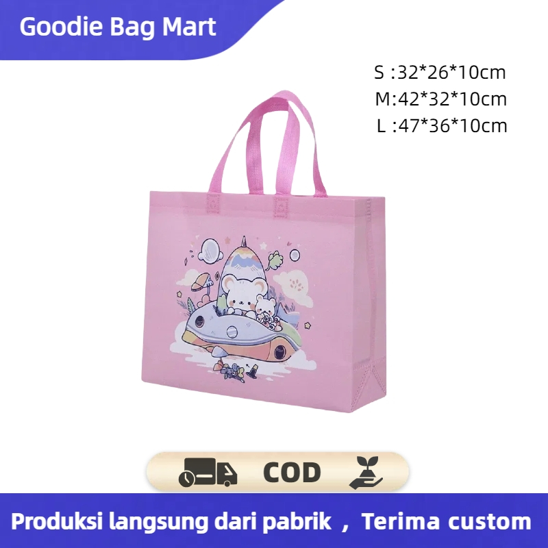 

Goodie bag-Tas Belanja tas spunbond tas souvenir premium tebal dan kuat/Terlaris lipat jumbo/ waterproof/shopping bag A26