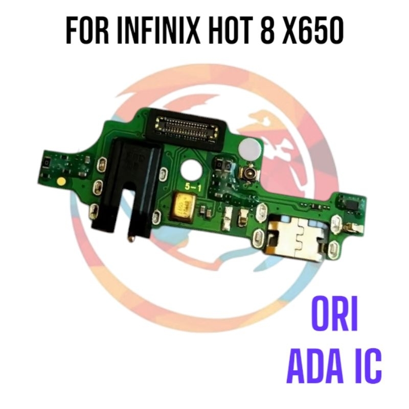 CONNECTOR CHARGER INFINIX HOT 8 ORI PAPAN KONEKTOR CAS PCB BOARD INFINIX HOT 8 X650 ORIGINAL